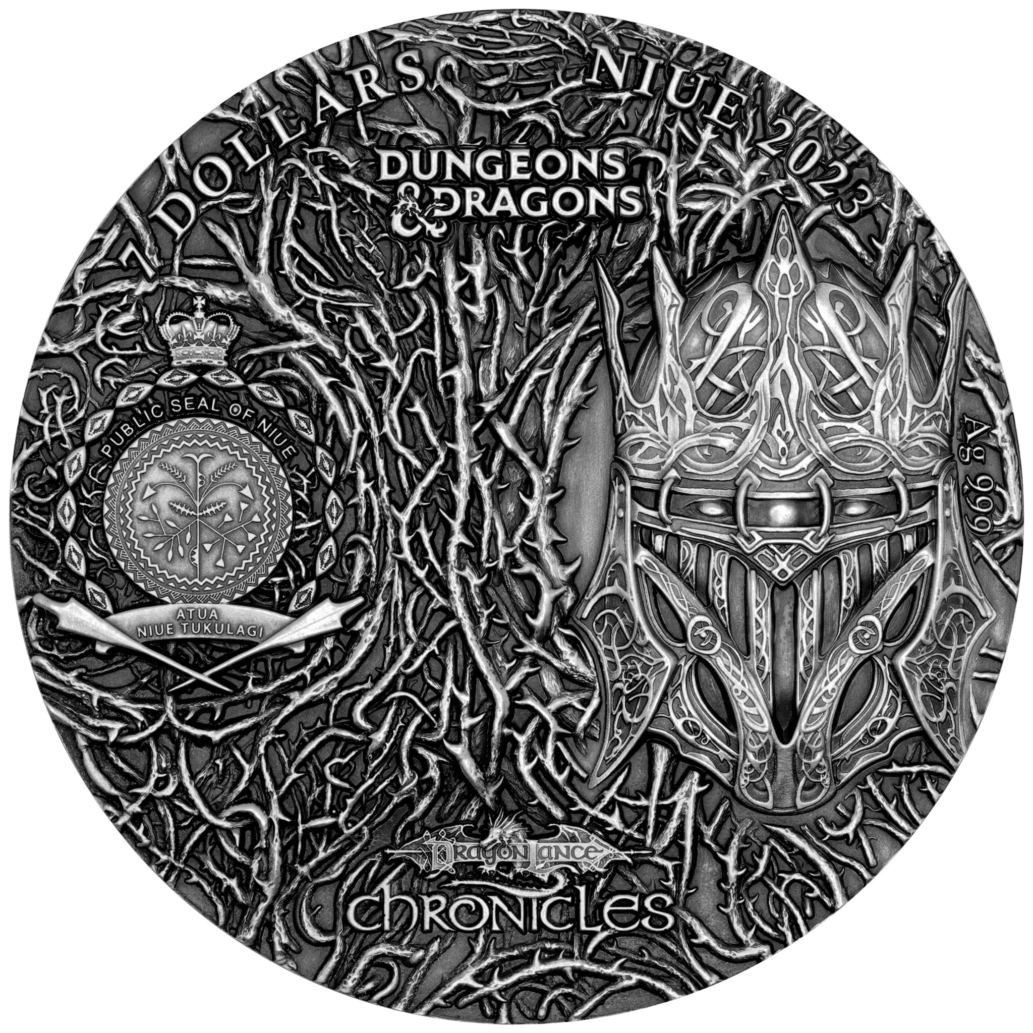 5 oz Silver DRAGONS OF AUTUMN TWILIGHT Dragonlance Coin 2023 Niue